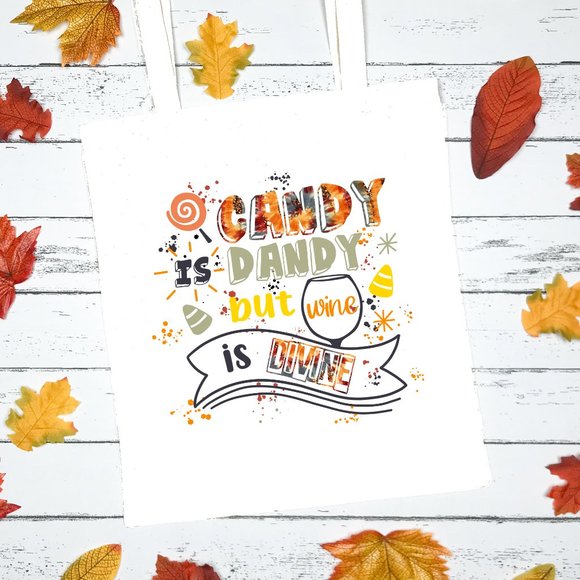 Canvas Tote Shoulder Bag - Handbag - Fall / Halloween / Candy bag-CHOOSE THEME - Picture 2 of 7